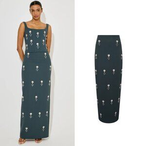 Odd Muse Crystal Maxi Skirt in Teal XS NWT